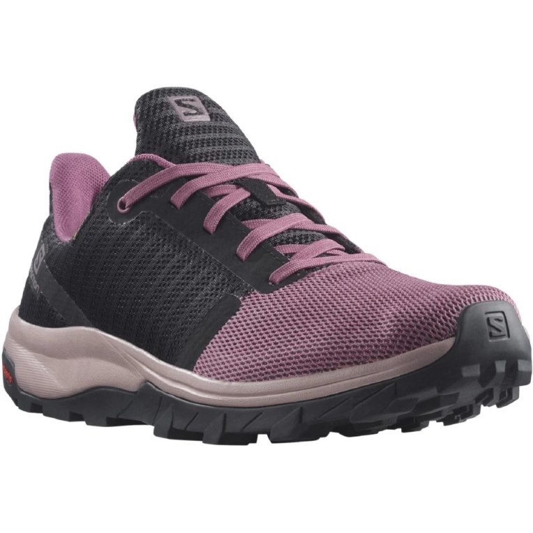 Black / Purple Salomon Outbound Prism GTX Women's Hiking Shoes | IE JX9106